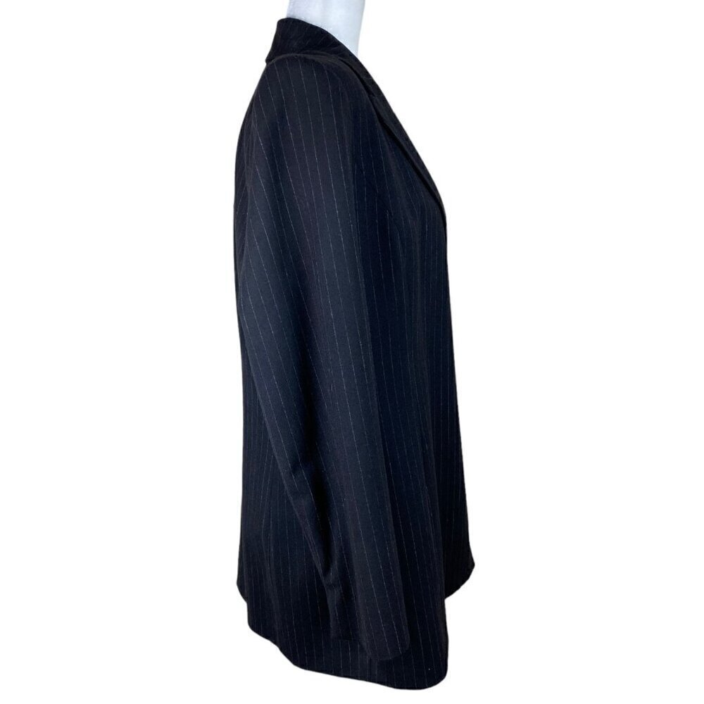 Doncaster Black Pinstripe Double-Breasted One-Button Blazer Jacket Womens Sz 10 - Picture 5 of 7